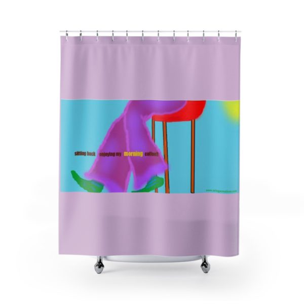 Fuzzy Morning Coffee!  Shower Curtains