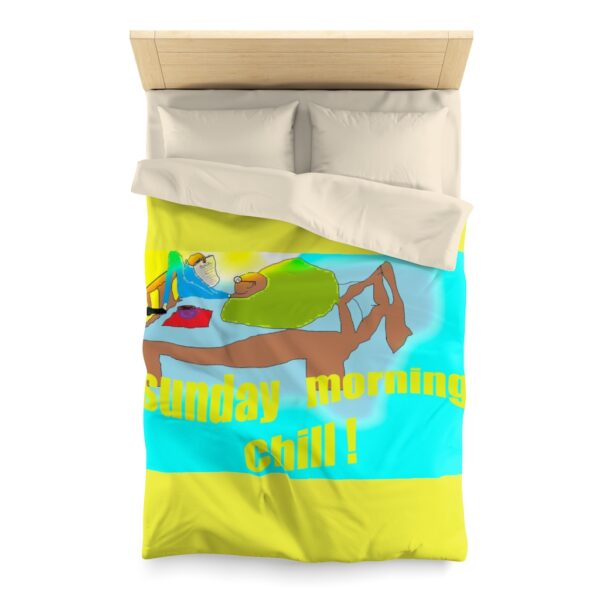 Sunday Morning Chill  Microfiber Duvet Cover - Image 4