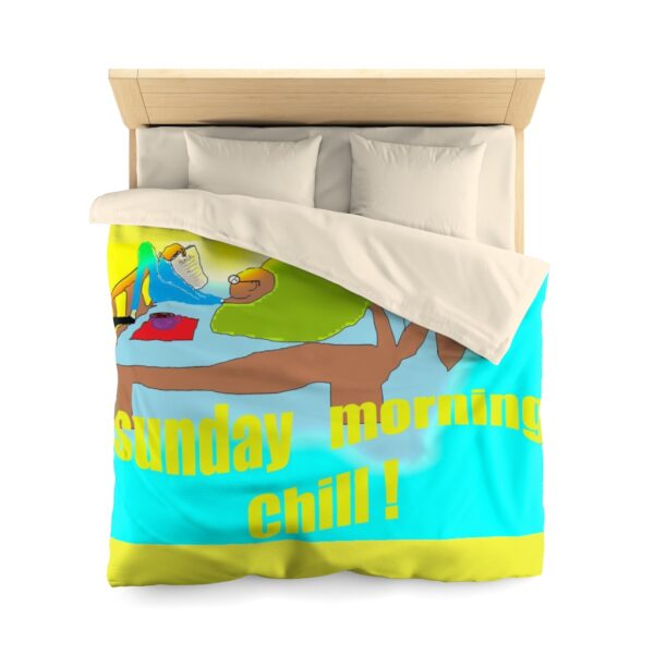 Sunday Morning Chill  Microfiber Duvet Cover