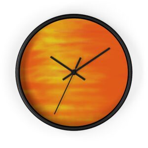 Sunset Glow Wall Clock — Orange Ombre Modern Home Decor